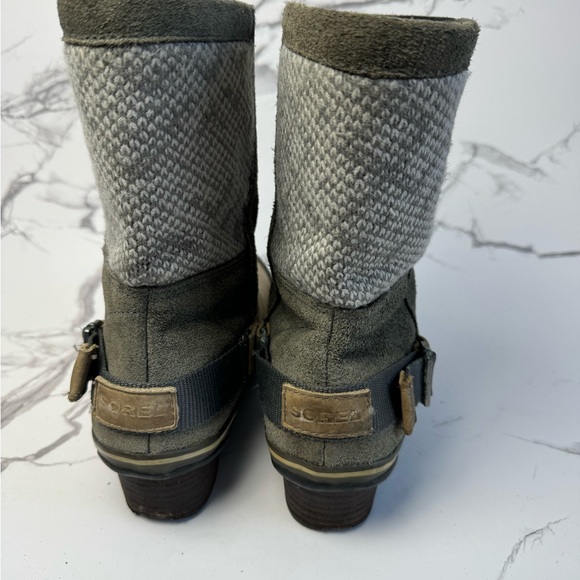 Sorel Women’s Grey Brown Leather/Suede Shortie Ankle Boots #NL2106 - Picture 3 of 8